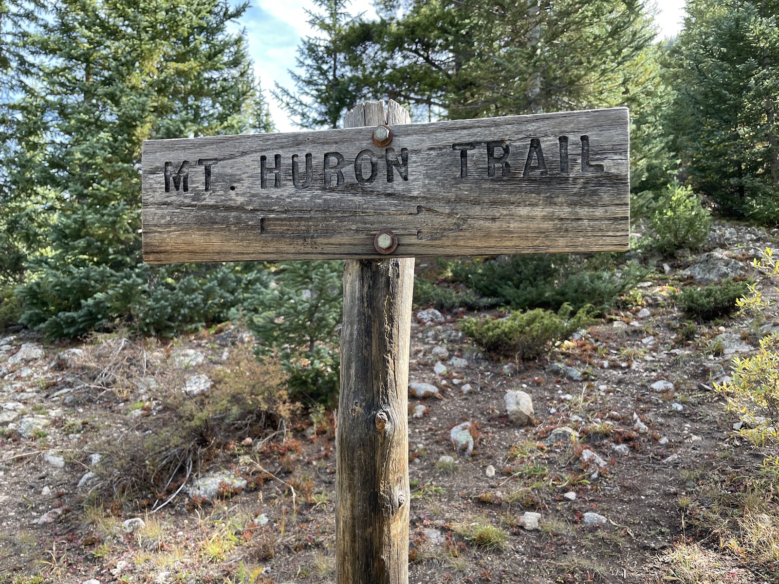 Huron Peak Trail Sign