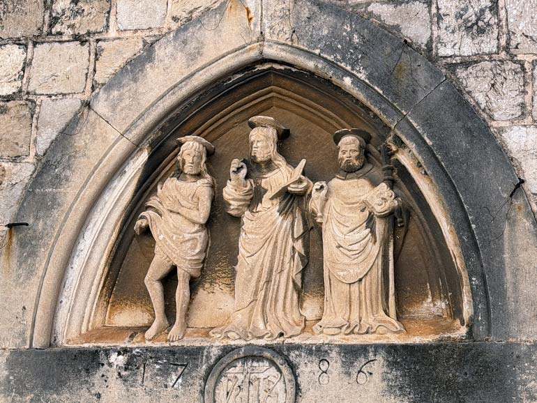 Church of St Blaise three craved figures.