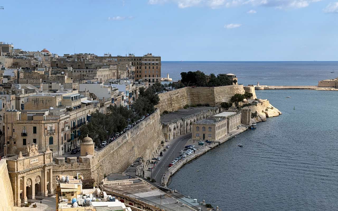 City of Valletta Looking across the harbour at the City of Valletta. The ocean is in the background.