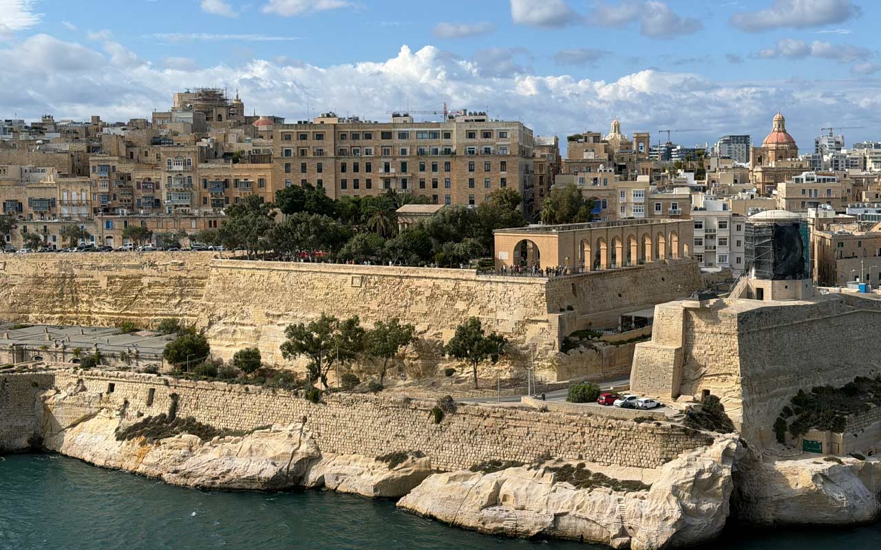 Leaving Valletta Leaving on the cruise ship and look gin back at the city of Valletta