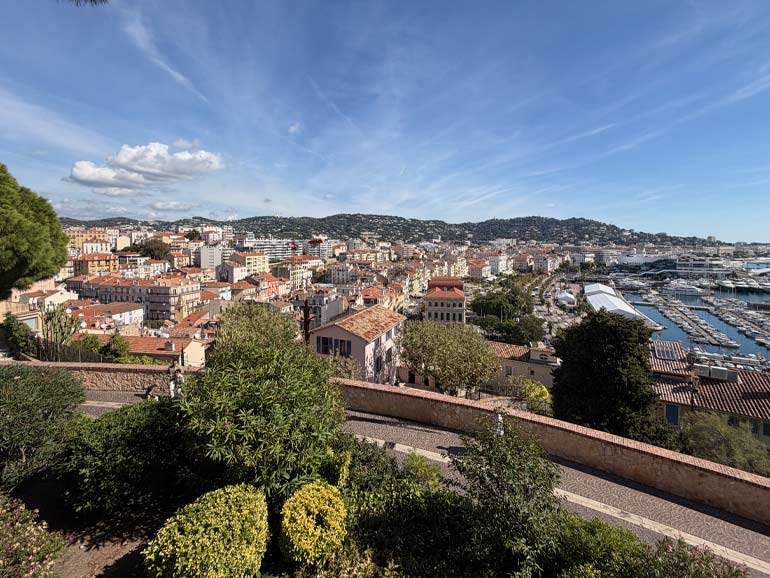 Looking across Cannes Looking back across the city of Cannes at the top of buildings.