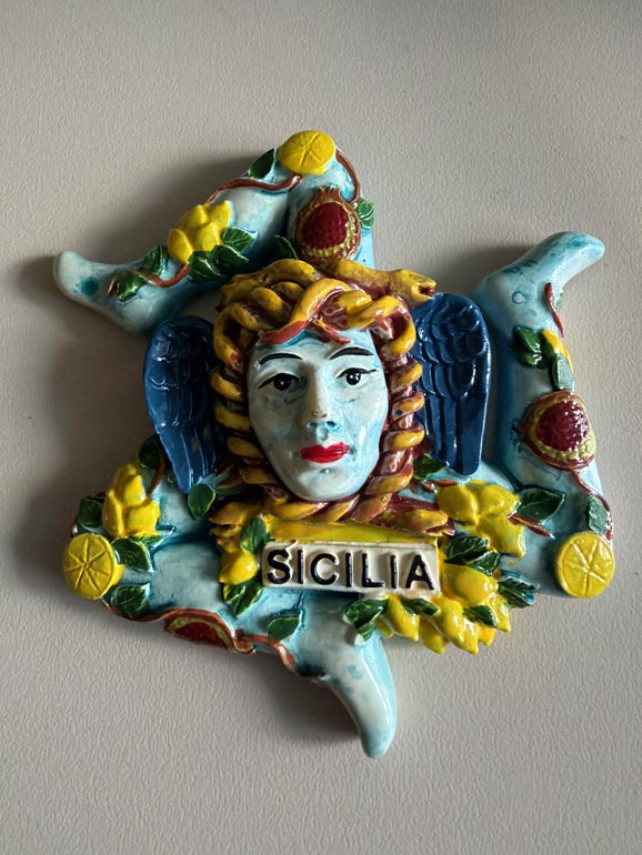 Trinacria a small figurine of the Trinacria - Medusa as the Protector of Sicily.