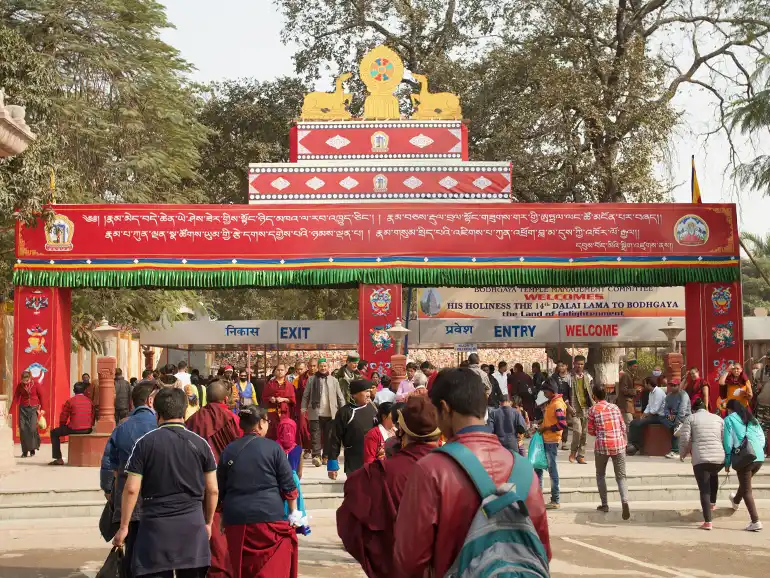 The entrance to the area where HH Dalai Lama was teaching