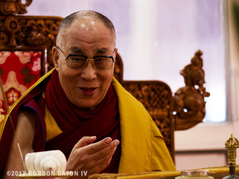 HH Dalai Lama smiling at the camera