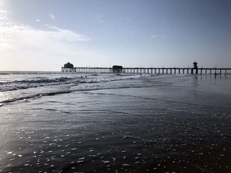 Huntington Beach. Ocean and Beach with pier