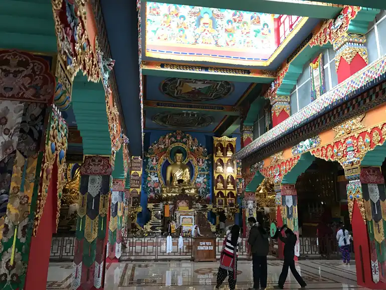 Inside the temple area Ngagyur Palyul Temple in Bodh Gaya
