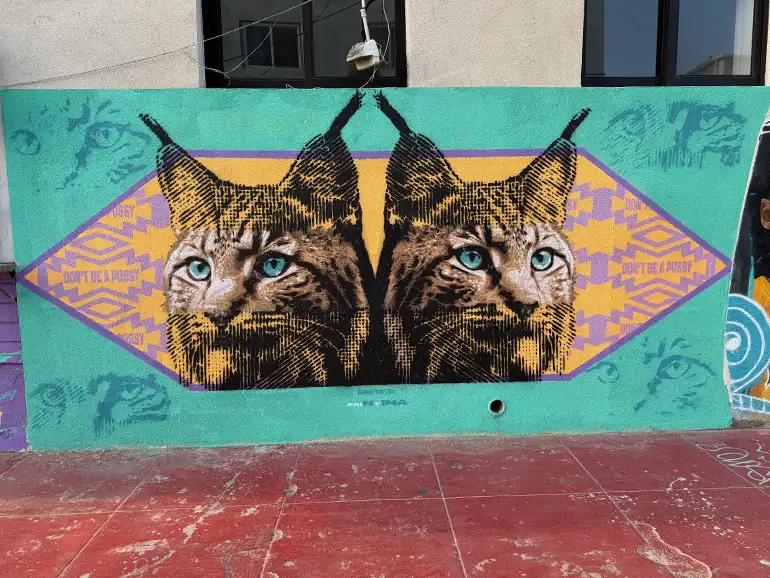 Don't Be A Pussycat mural by Jules Muck