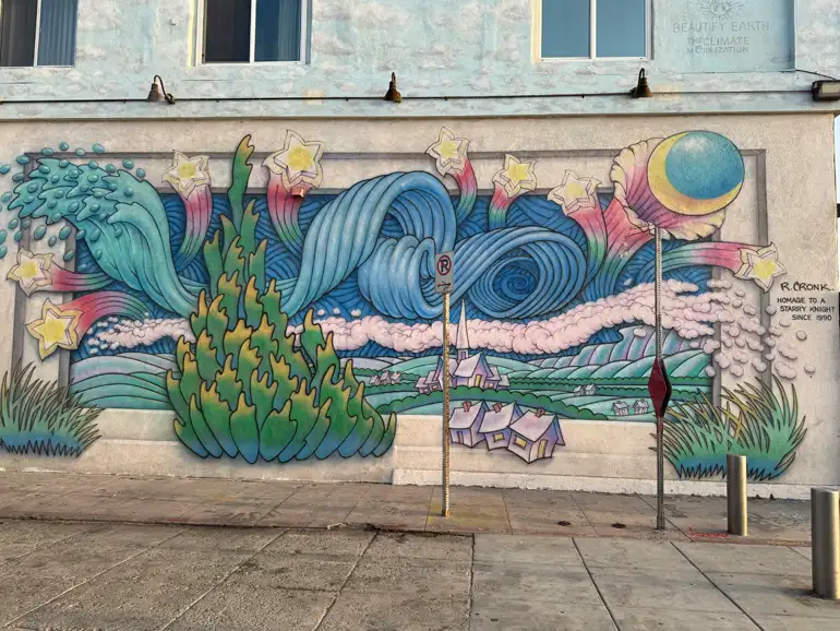 Homage to Starry Night Mural by R Cronk in Venice Beach, California
