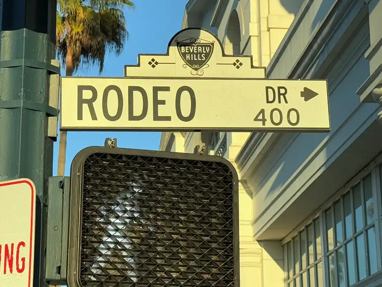 Rodeo Drive sign in Beverly Hills California.