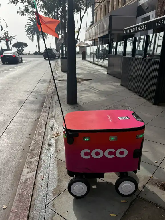 Coco autonomous sidewalk delivery robot.