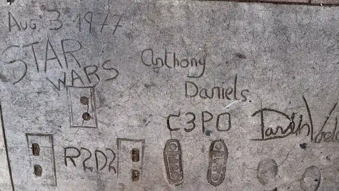 Star Wars 1977 concrete imprints.