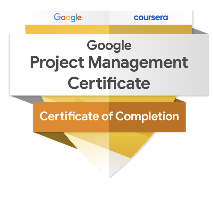 Google project management professional certificate from Credly